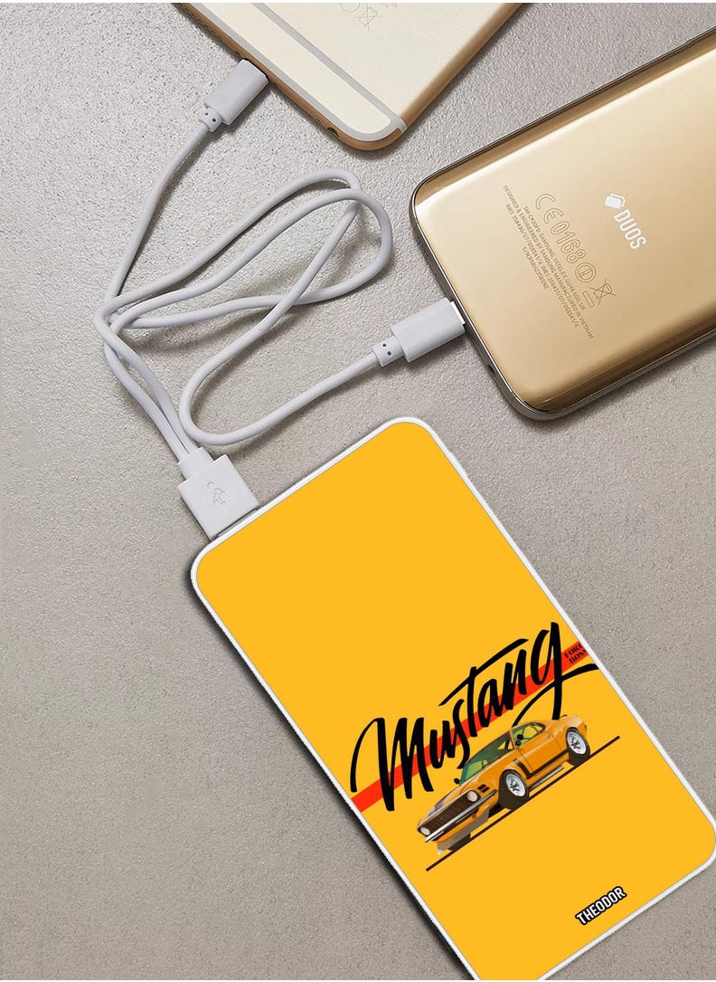 10,000 mAh Super Fast Charging Ultra Compact Power Bank with Quick Charge & Power Delivery, Portable Charger For iPhone and Android Mustang