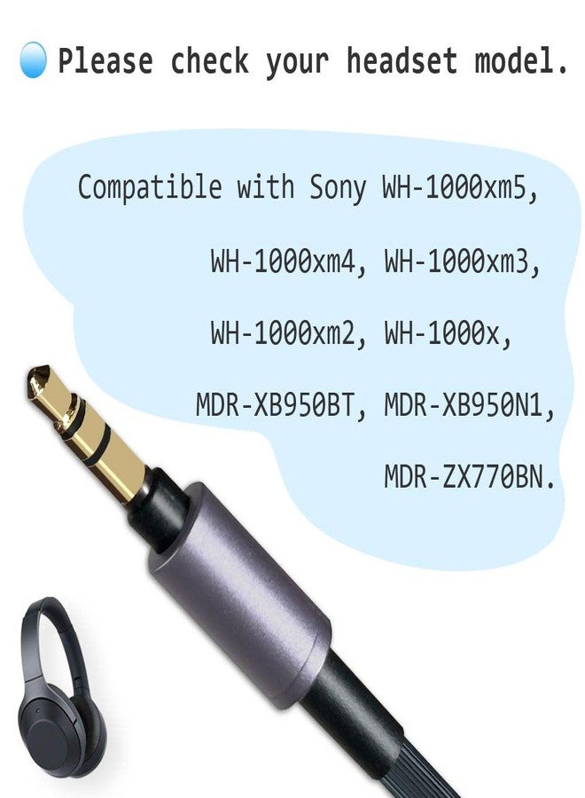 MQDITH WH-1000XM5 Replacement Headphone Cable Compatible with Sony WH-1000xm5 WH-1000xm4 WH-1000xm3 WH-1000xm2,Cord fit for Sony MDR-XB950BT MDR-XB950N1 MDR-ZX770BN WH-xb910n WH-CH700N Headphone - Image 2