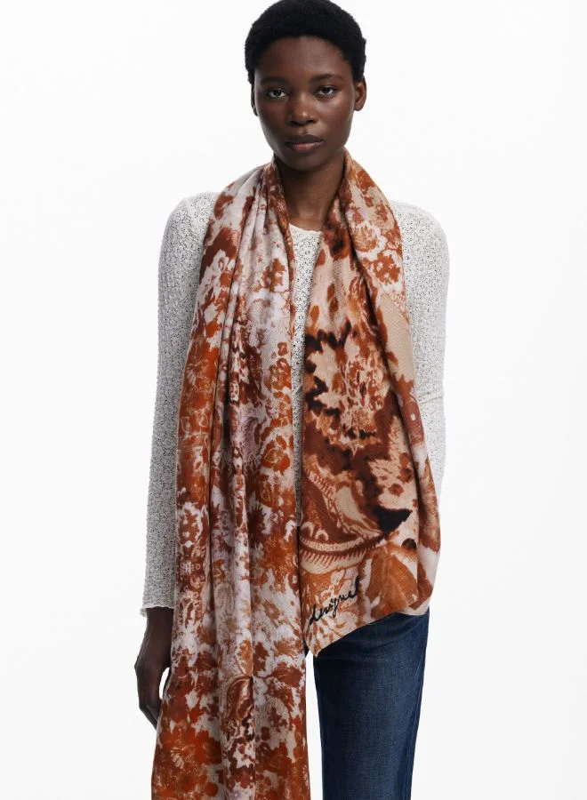 DESIGUAL Rectangular Paisley Scarf