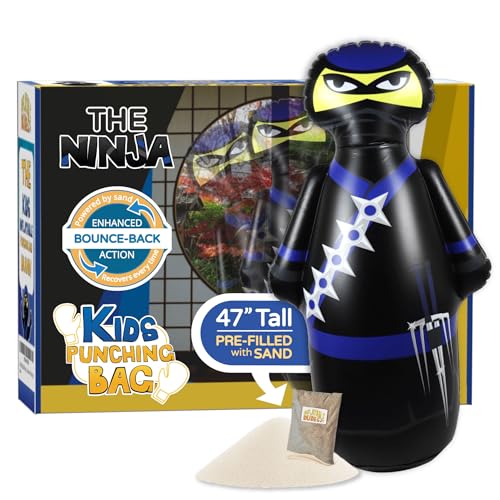INFLATABLE DUDES Ninja Toy 47 Inches -Kids Punching Bag | Already Filled with Sand| Bop Bag | Inflatable Bopper | Boxing | Ninja Birthday Party | Party Decorations | Punching Bag for Kids- (Nobi) - Image 1