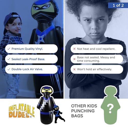 INFLATABLE DUDES Ninja Toy 47 Inches -Kids Punching Bag | Already Filled with Sand| Bop Bag | Inflatable Bopper | Boxing | Ninja Birthday Party | Party Decorations | Punching Bag for Kids- (Nobi) - Image 5