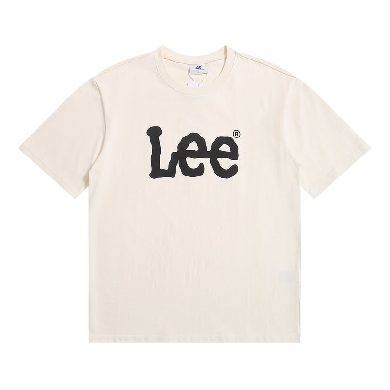 25Ss South Korea Trendy Brand Lee Letter Printing Classic Simple All-Match Men And Women Couples Same Style Pure Cotton T-Shirt - Image 4