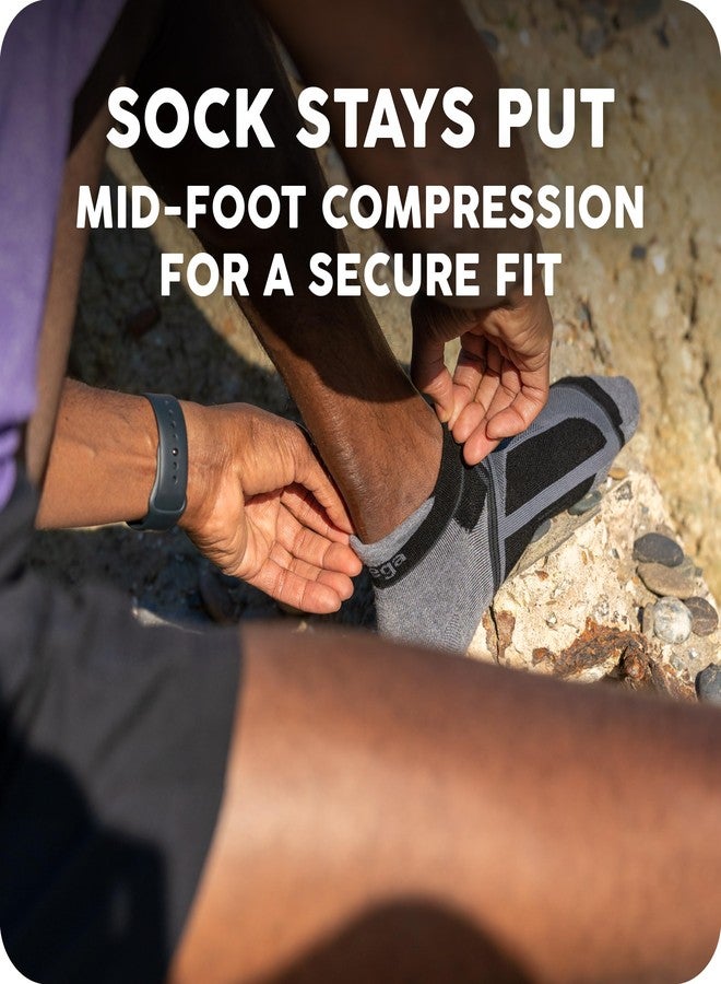 Balega Unisex Adult Hidden Contour Upcycled Impact Resistance/Cushioning Performance No Show Athletic Running Socks (1 Pair), Blue, Medium - Image 5