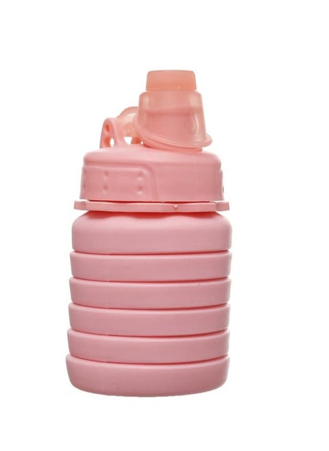 Foldable and reusable sports water bottle made of silicone and BPA-free, for use in outdoor places, travel, camping and hiking for children, students, girls and women,