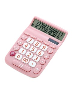 NIBEMINENT Portable Solar Calculator Pink 