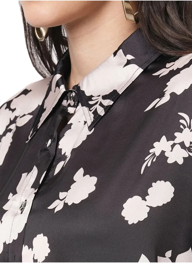 #بي Relaxed Fit Printed Shirt