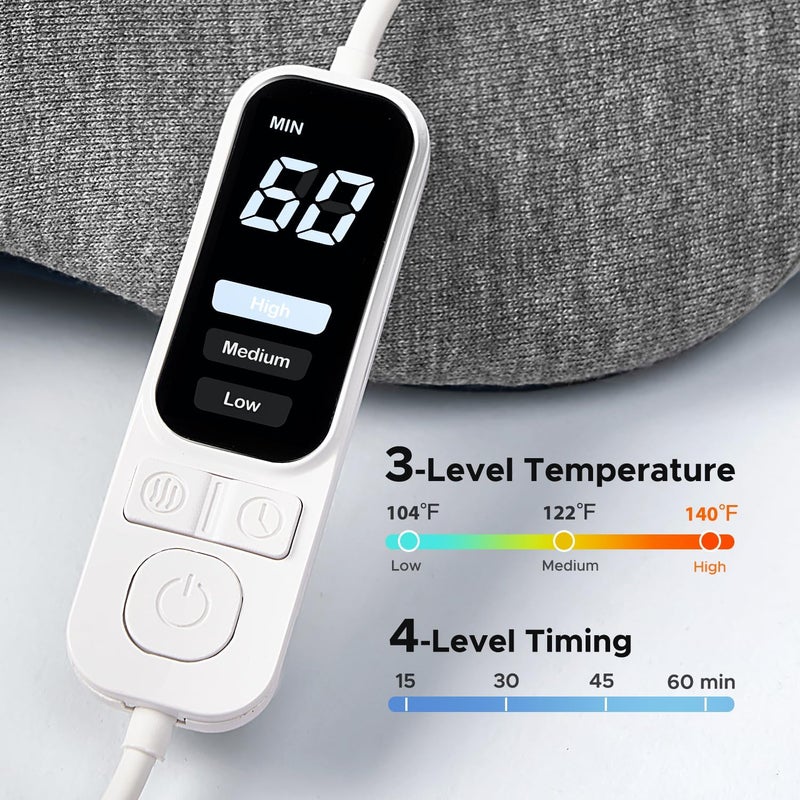 Ezona Heated Eye Mask - USB Electric Eye Heating Pad with Temperature & Timer Control for Dry Eyes and Sinus Relief (Indigo) - Image 3