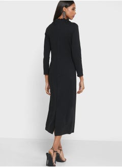 WAREHOUSE Cut Out Detail Knitted Bodycon Dress  - Image 2
