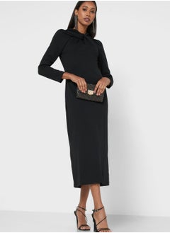 WAREHOUSE Cut Out Detail Knitted Bodycon Dress  - Image 4