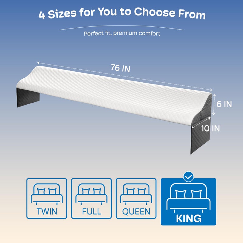 Simpledad King Size Bed Wedge Pillow Headboard, Pillow Wedge for Headboard Gap(0-8"), Mattress Gap Filler Wedge, Stop Items Falling and Get Quality Sleep,Ergonomic Design, Non-Slip, Breathable(76"X10"X6") - Image 4