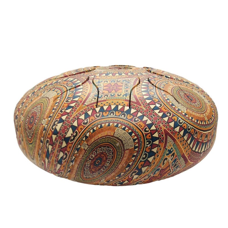 FASHERATI درام اللسان OM من الفولاذ تانك آلة موسيقية إيقاعية هانغبان مع حقيبة وعصي مطرقة 10 بوصة متعددة الألوان - Image 4