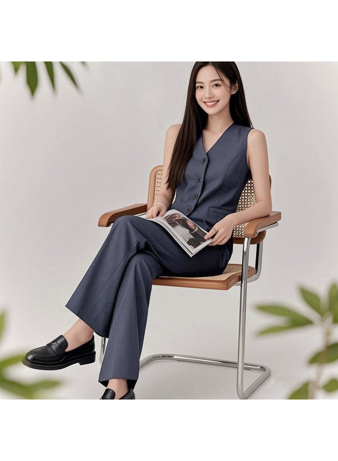 ROMON طقم بدلة مكون من قطعتين للنساء، سترة عمل غير رسمية وسروال، بدلة نسائية ضيقة - Image 4