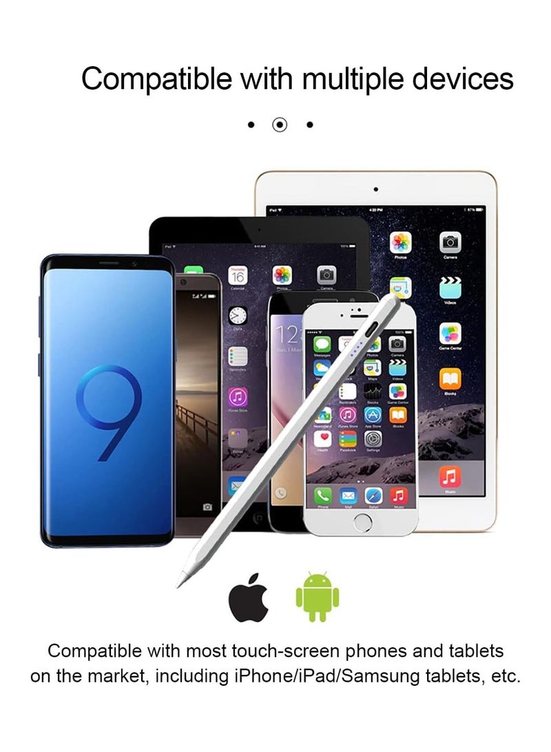 قلم اللمس الشامل مع مغناطيس للاستخدام مع أجهزة Android و iOS و Windows، يتوافق مع iPad و Apple Pencil و Huawei و Lenovo و Samsung والهاتف المحمول والأجهزة اللوحية. - Image 2