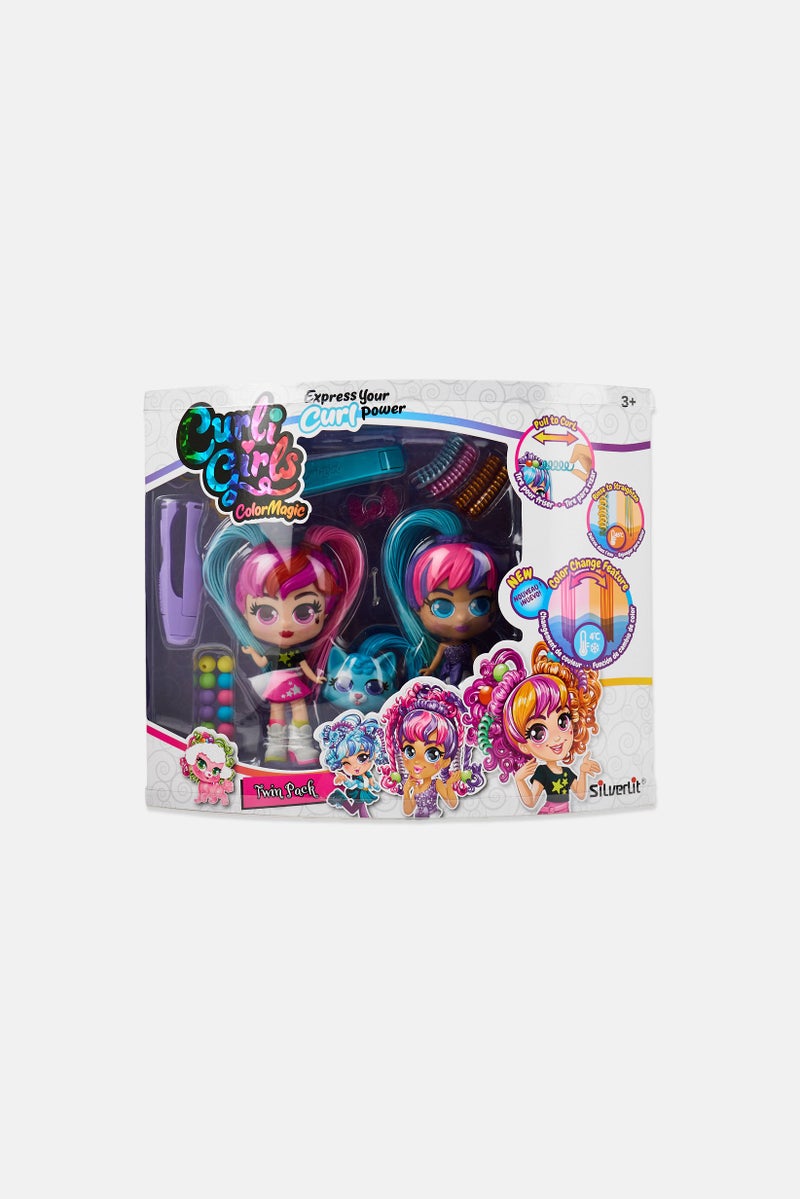 Silverlit 3Pcs Curli Girls Twin Dolls With Magical Hair - Image 1