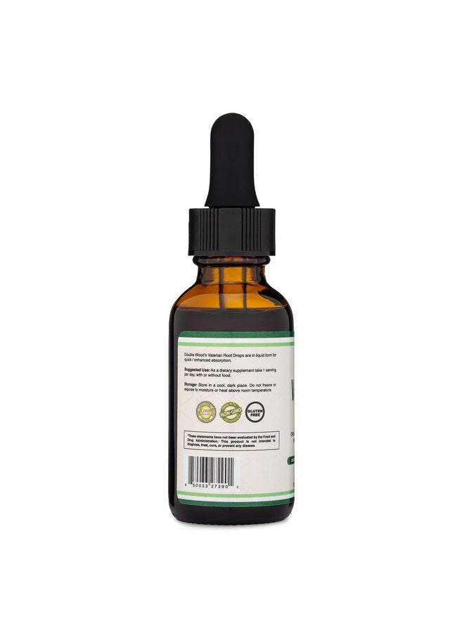 Valerian Root Drops for Sleep - Organic Valerian Root Tincture Extract 168mg - 1 FL OZ, 30 Servings (Better Absorbed Than Capsules, Enhances Valerian Root Tea) for Relaxation and Calm by Double Wood