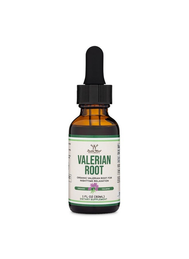 Valerian Root Drops for Sleep - Organic Valerian Root Tincture Extract 168mg - 1 FL OZ, 30 Servings (Better Absorbed Than Capsules, Enhances Valerian Root Tea) for Relaxation and Calm by Double Wood