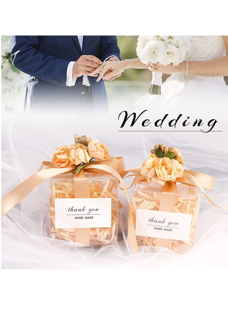 SYOSI Favour Boxes Transparent Cube Gift with Decorations for Candy Sweets Bridal Baby Shower Birthday Party Favours 10Pcs 6x6x6cm - Image 4