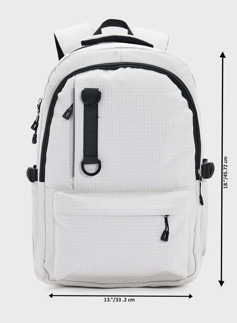 Seventy Five Check Print Casual Backpack