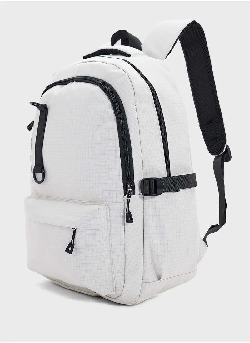 Seventy Five Check Print Casual Backpack