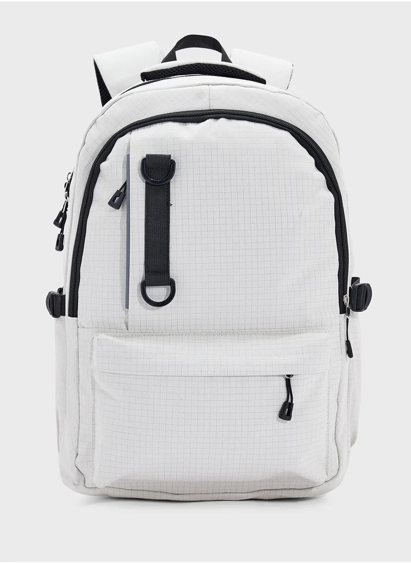 Seventy Five Check Print Casual Backpack