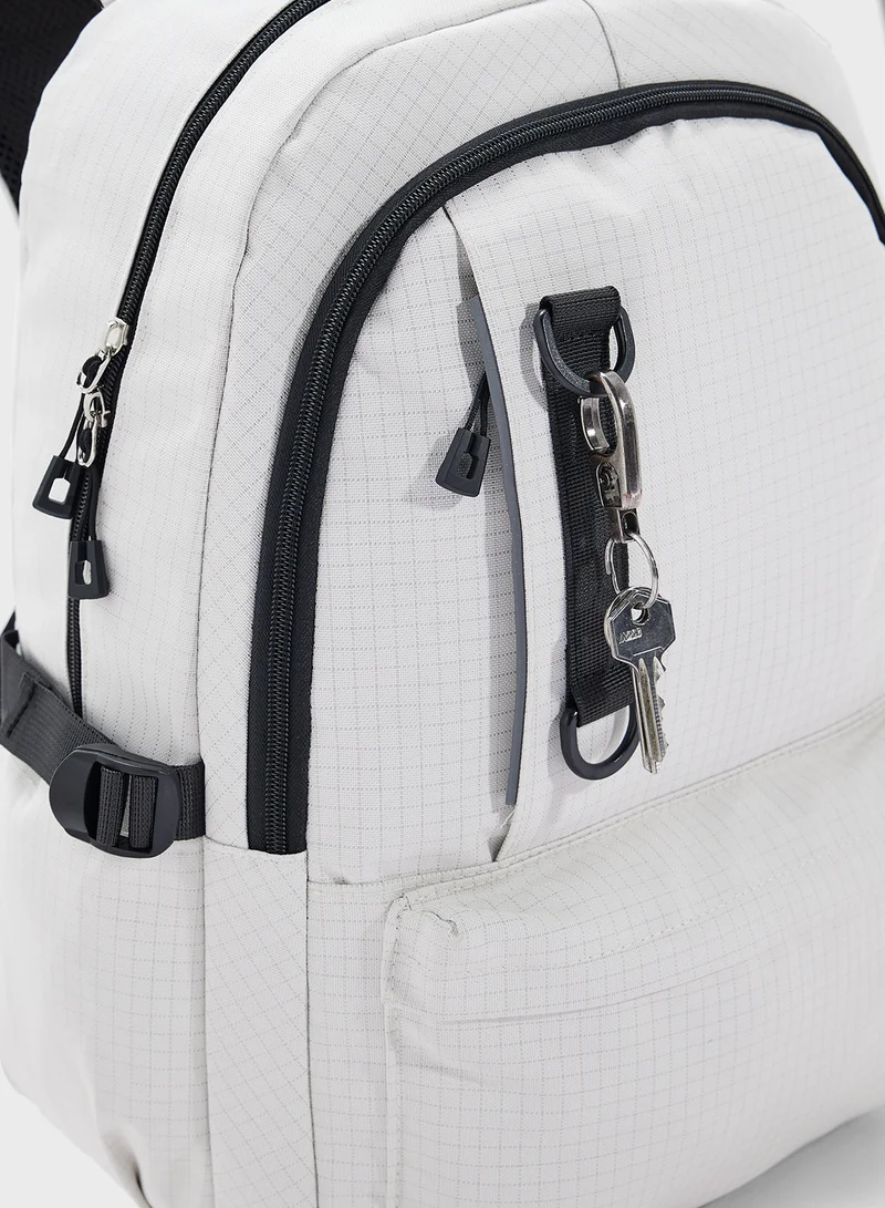 Seventy Five Check Print Casual Backpack