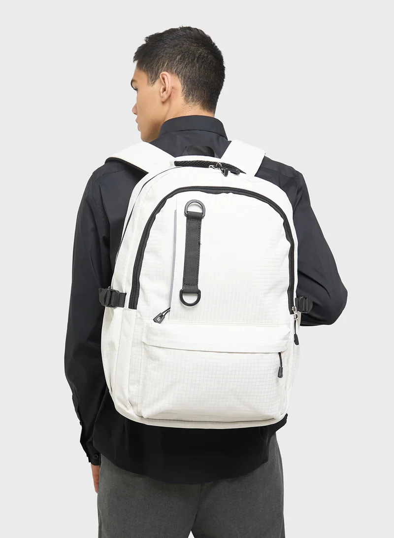 Seventy Five Check Print Casual Backpack