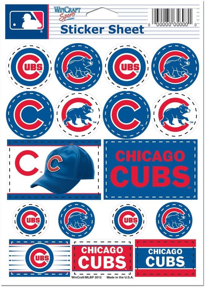 WinCraft MLB Chicago Cubs Vinyl Sticker Sheet 5 x 7 - Image 2