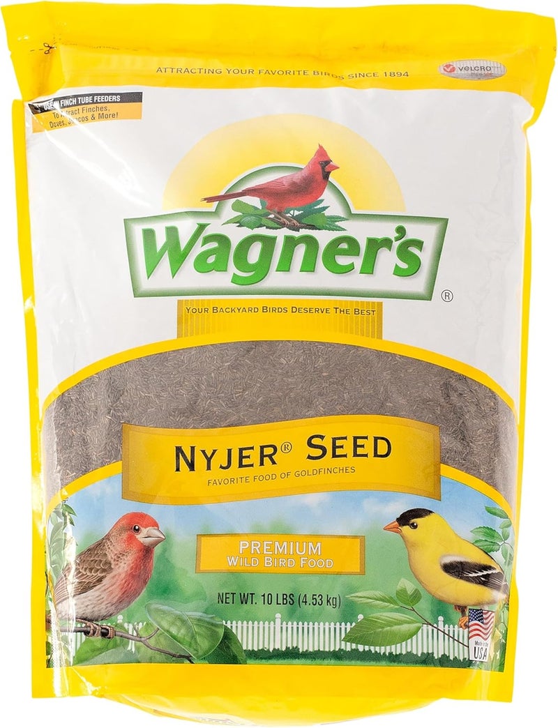 فاجنرز طعام الطيور البرية من بذور النيجر (Wagner’s 62050 Nyjer Seed Wild Bird Food)، كيس وزنه 10 أرطال - Image 1