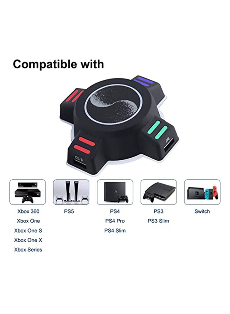 Captaintech Keyboard and Mouse Adapter, Portable Mouse Keyboard Converter with 3.5 mm Audio, Game Pad Controller Adapter, Plug and Play USB Hub Compatible with Xbox One, PS5, PS4, PS3, N-Switch - Image 3