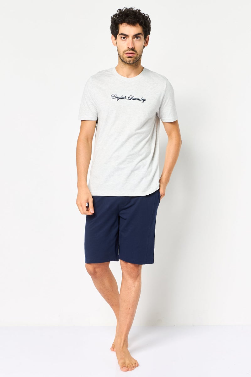 English Laundry Men 2 Pieces Embroidered Logo T-Shirt And Shorts Set, Multicolor - Image 1