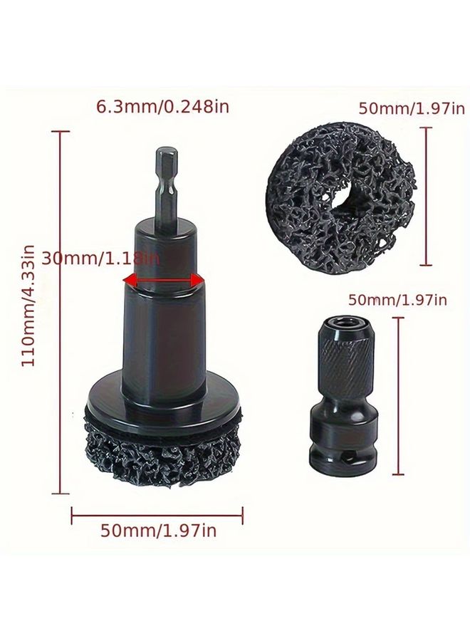 7 Pcs Wheel Hub Rust Removal Tool Set With 5 Grinding Heads Brake Disc Cleaner - Image 2