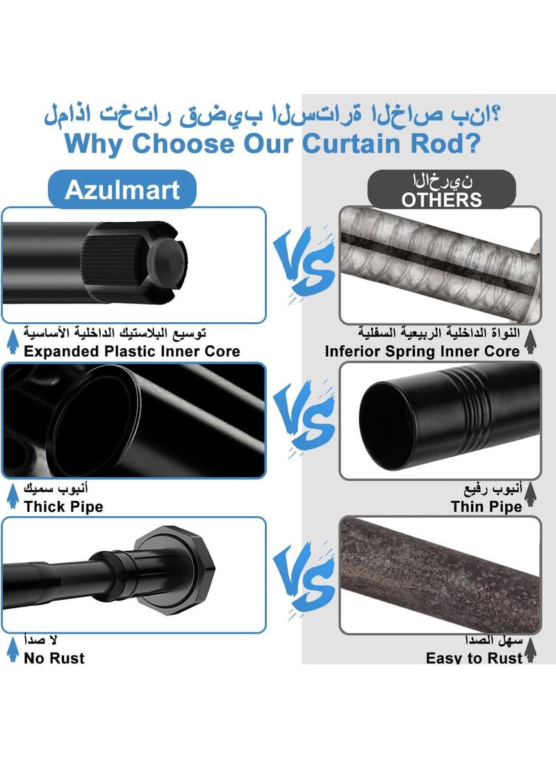 INSIJAM Shower Curtain Rod Adjustable Telescopic Curtain Rod Stainless Steel Non-Slip Tension Shower Pole Extendable Wardrobe Hanger Rail for Bathroom Window Closet Room Divider No Drilling - Image 4