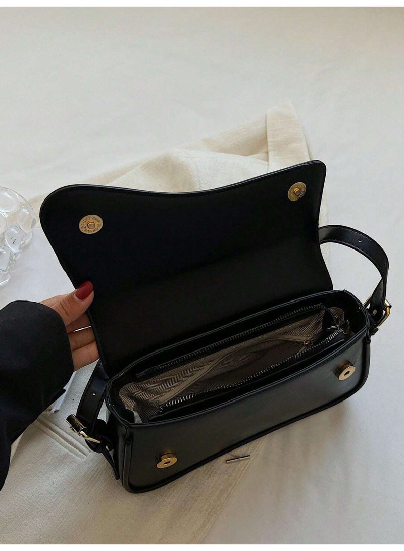 Women's Crossbody Shoulder Bag – Elegant & Everyday-Ready – Black - Image 3