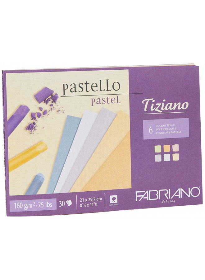 Fabriano Tiziano 46021297 Pastel Paper Pad A4-30 Sheets - 6 Soft Colours - 160 GSM - Image 1