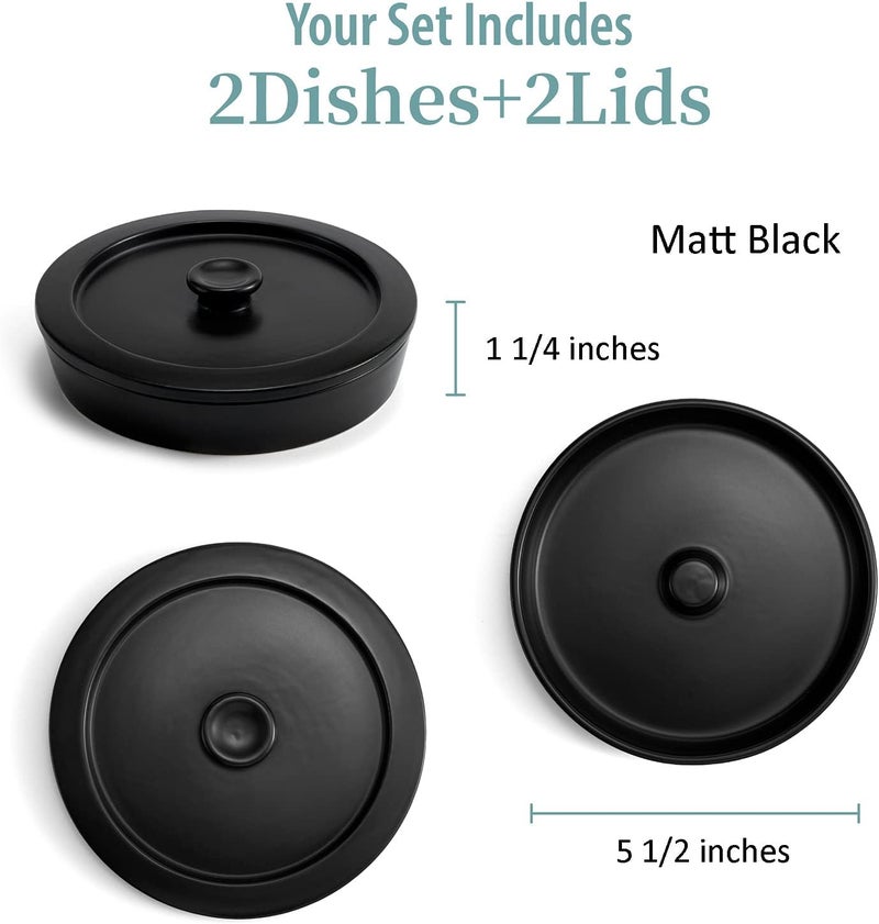 WYMOON Margarita Salt Rimmer Set of 2 with Lids (Made of Ceramic) Home Bar Accessories Margarita Gift Bartender Kit, Salt Sugar Tajin Glass Rimmer for Cocktails, Black - Image 5