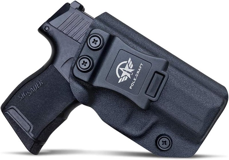 POLE.CRAFT Sig P365 Holster IWB Kydex Custom Fit: Sig Sauer P365 / P365 SAS / P365 X Pistol - Inside Waistband - Adj. Cant Retention - Image 1