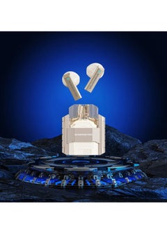 Monster XKT23 Wireless Earphones, Comfortable And Lightweight HD Voice Portable Headset, Super Bass Robot Design Hifi Stereo Low Game Latency Earbuds With Mic, (Gold)  - Image 3