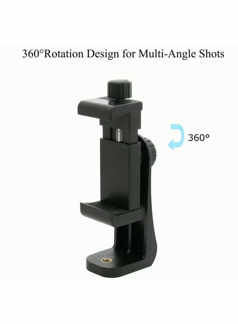 Smartphone Tripod Adapter Cell Phone Holder Mount Adapter, Fits iPhone, Samsung, and all Phones, Rotates Vertical and Horizontal, Adjustable Clamp - Image 4
