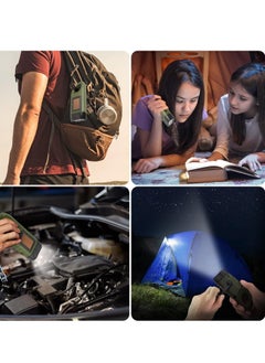 Generic 2 Pack Hand Crank Solar Powered Flashlight, Emergency Rechargeable LED Flashlight, Survival Flashlight, Quick Snap Carbiner Dynamo Flashlight Torch for Outdoor Sports, Green  - Image 3