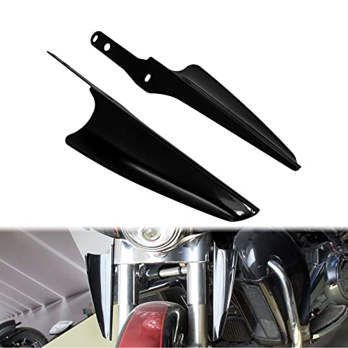 CARGLETRUE Front Fork Mount Wind Deflectors Fit for Harley Road King Street Glide Electra Glide FLHT FLHR FLHX 1995-2023 (Color:Black) - Image 2