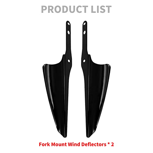 CARGLETRUE Front Fork Mount Wind Deflectors Fit for Harley Road King Street Glide Electra Glide FLHT FLHR FLHX 1995-2023 (Color:Black) - Image 4