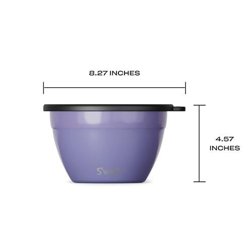 S'well Stainless Steel Salad Bowl Kit 64oz, Hillside Lavender, Comes with 2oz Mini Canister and Removable Tray for Organization, Leakproof, Easy to Clean, Dishwasher Safe - Image 4