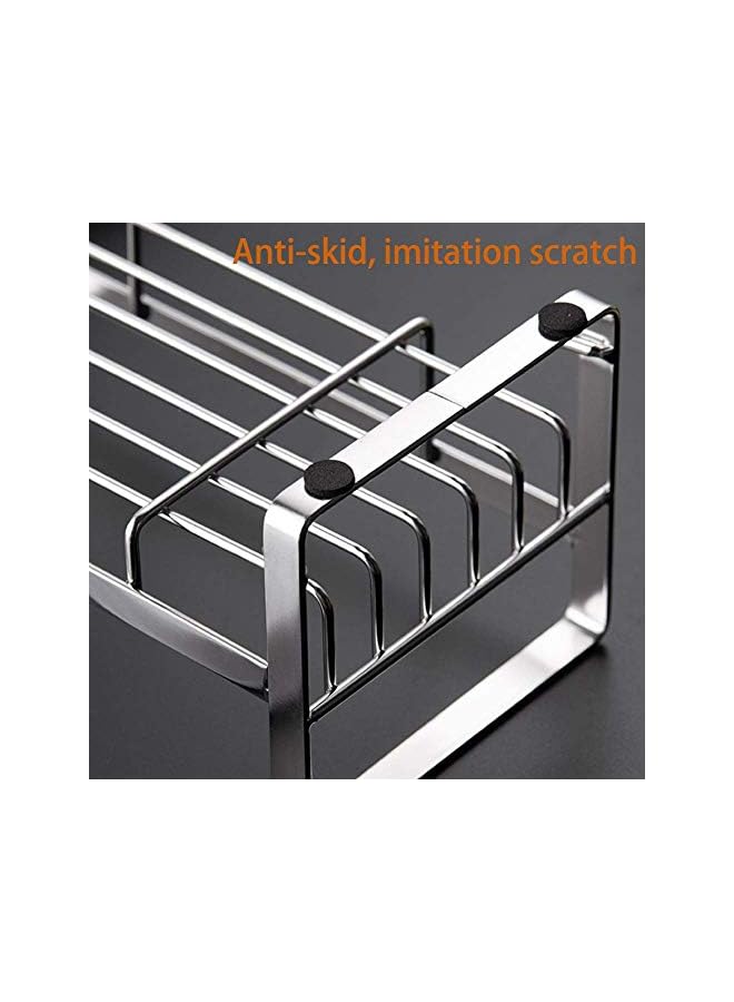 S-TOP (Silver) - Kitchen Sponge Holder - Kitchen Sink Organiser - Sink Caddy - Sink Tray - Soap Holder - SUS304 Stainless Steel,Silver - Image 3