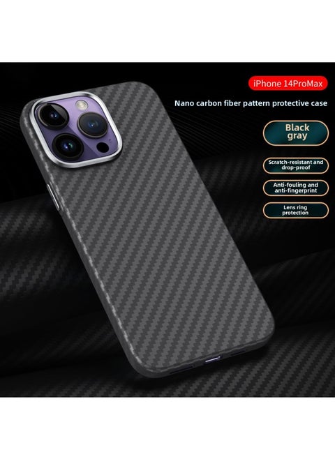 Carbon Fiber Kevlar For Iphone15Promax Phone Case For Iphone 16 Metal 13 Drop-resistant 12 Protective Case-Color:Black Metal Frame-Applicable Model:For Iphone15Pro Max