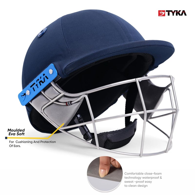 TYKA Force (Match) Steel Grill Cricket Helmet with Back Adjuster - Lightweight, Strong for Cricketers - Image 3