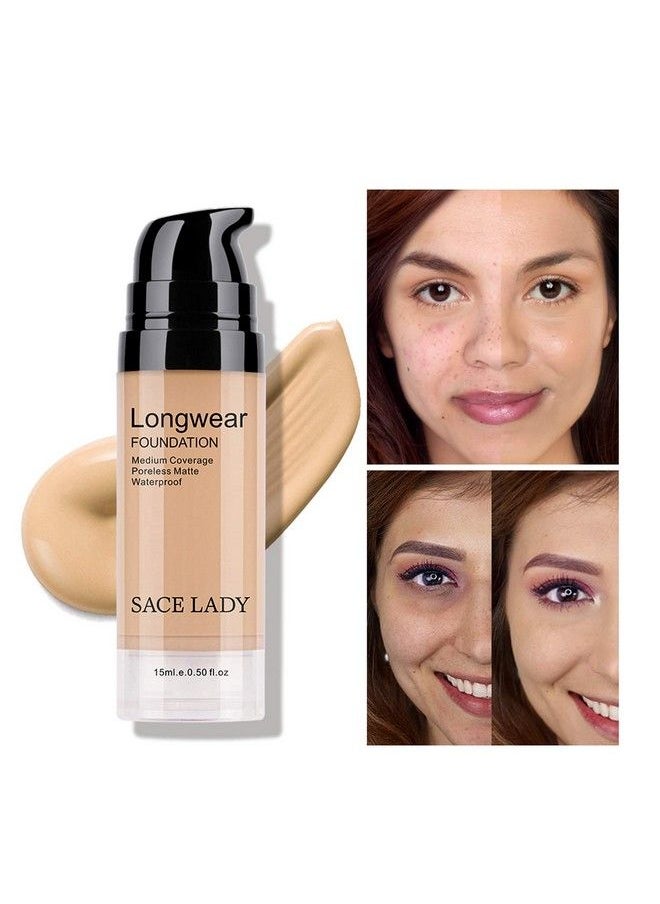 SACE LADY - Face Makeup Base Set for Women with Flawless Matte Foundation Full Cover Up Concealer for Eye Circles Oil Control Loose Powder Make Up Sponge Lasting Waterproof Natural Cosmetics Kit 4Pcs - Image 1
