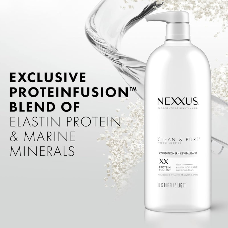 Nexxus Clean and Pure Clarifying Shampoo and Conditioner 2-Pack With ProteinFusion, for Nourished Hair Paraben Free 33.8 oz - Image 3