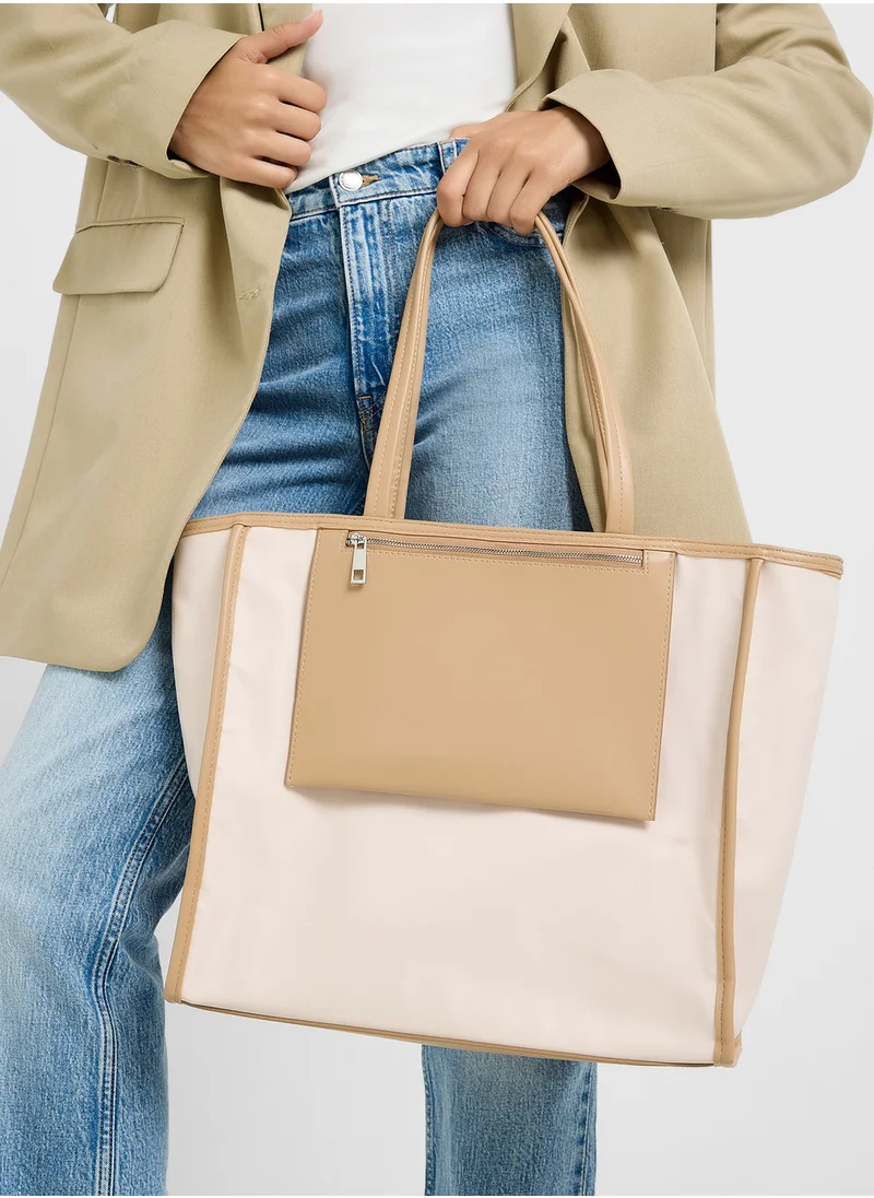 ايلا Mix Material Multipocket Tote Bag