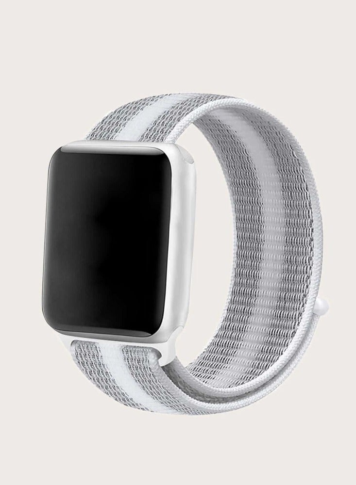 CATANES Nylon Sport Loop Band Compatible for Apple Watch 42mm (Series 10) 38mm 40mm 41mm Grey/White - Image 5