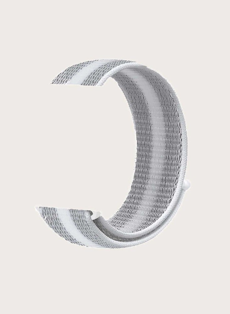 CATANES Nylon Sport Loop Band Compatible for Apple Watch 42mm (Series 10) 38mm 40mm 41mm Grey/White - Image 2